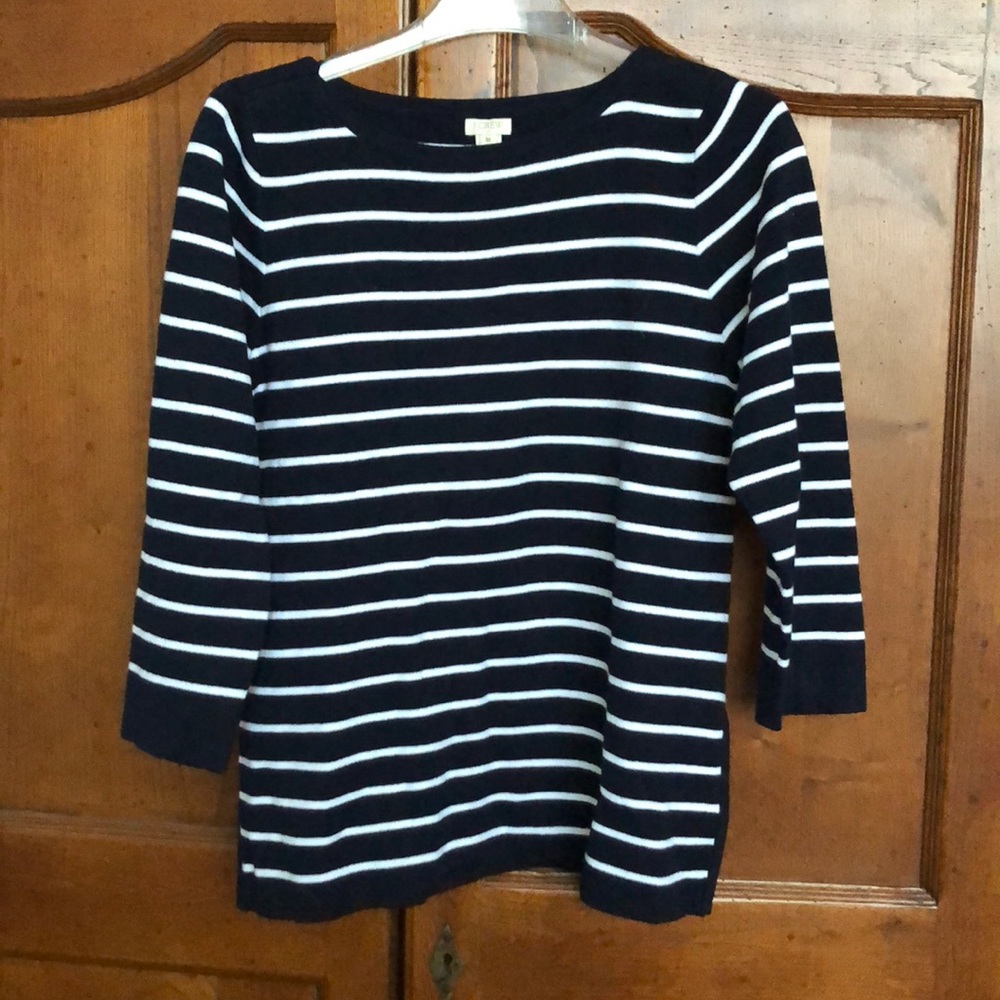 J Crew Medium Navy and white sweater